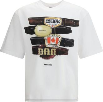 Dsquared2 Dsquared&sup2; Witte Katoenen T-Shirt