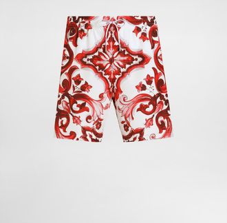 Dolce & Gabbana Majolica-print Medium Boxer Shorts - Man Beachwear Multicolor 3
