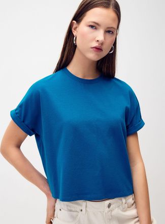 Twik Womens Boxy cuffed-sleeve T-shirt