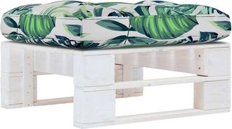 vidaXL Otomana De Jard&iacute;n De Palets Madera De Pino Impregnada Blanca Vidaxl