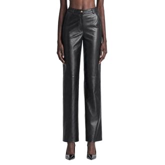 Max Mara Nappa leather Barrel-leg Trousers