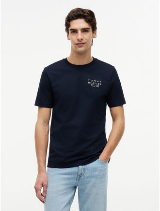Tommy Hilfiger Mens Wavy Flag Back Logo T-Shirt - Navy - M