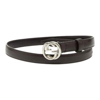 Gucci Pre-owned Belts, female, Brown, Size: ONE SIZE Pre-owned Interlocking G Leather Belt