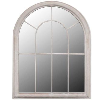 Berkfield Home Rustic Arch Garden Mirror 69x89 cm for Indoor & Outdoor Use in White