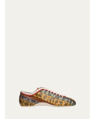 Dries Van Noten Multi Snake-Embossed Leather Low-Top Sneakers