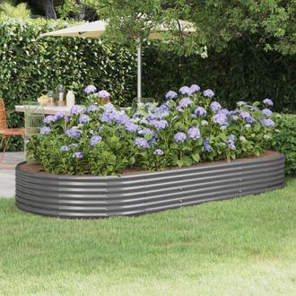 vidaXL Jardinera Arriate Acero Galvanizado Gris 296x140x36cm Vidaxl
