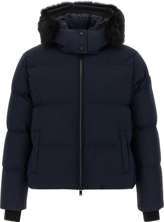 Moose Knuckles Blue Solid Hood Jacket