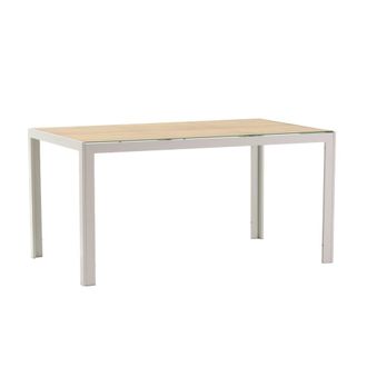 Siediti Fuori e Dentro Mesa rectangular 150x90 cm de aluminio y tapa de vidrio madera