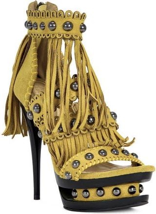 Azalea Wang Marova Ankle Strap Sandal in Mustard at Nordstrom, Size 7.5