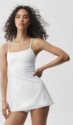 Alo Alosoft Encore Tennis Dress in White, Size: Medium