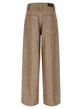 Brunello Cucinelli Womens Beige Cotton Relaxed Fit Jeans Clothing