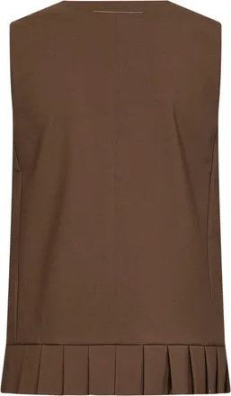 Maison Margiela Womens Vest, Virgin Wool Blend, Brown Polyester Tops Top
