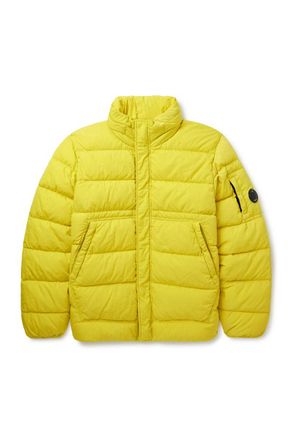 C.P. Company Chrome-R Logo-Appliquéd Quilted Crinkled Recycled-Shell Down Jacket