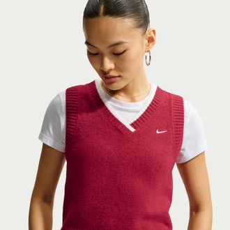 Nike Womens Nike Sportswear Chill Knit Loose Sweater Vest in Black | IM5522-010