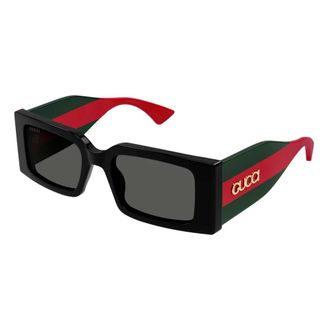 Gucci Sunglasses, female, Black, 52 MM, Rectangular Sunglasses with Web Detail