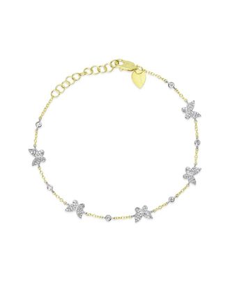 Meira T 14K Two-Tone 0.37 Ct. Tw. Diamond Butterfly Bracelet