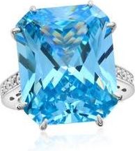 Suzy Levian Gala Firework Cubic Zirconia Engagement Ring in Aqua at Nordstrom Rack, Size 9