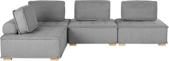 Beliani Beliani - l Shaped Modern Modular 4 Seat Corner Sofa Polyester Fabric Grey Tibro