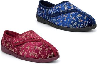 Generic Womens Washable Slippers Size 6 Womens Lightweight Slipper Size 4 Lightweight Slippers Ladies Washable Slipper Rubber Sole Touch Fastening Sizes 3-8 N