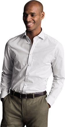 CHARLES TYRWHITT Non-Iron Poplin Stripe Shirt