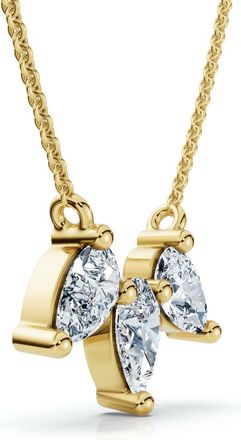 Pompeii3 1/2Ct Trio Pear Shape Diamond 18 Necklace 14k Gold Pendant