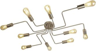 Searchlight Searchlight Circuit - 10 Light Flush Ceiling Light Satin Silver, E27