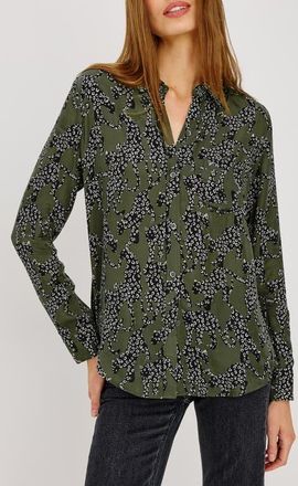 Rails Alyssa Printed Button Down Shirt in Olive Jaguars at Nordstrom, Size Xx-Large