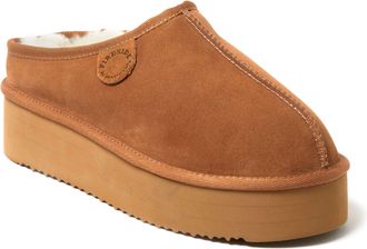 Dearfoams Fireside by Dearfoams Womens Queenstown Genuine Shearling Platform Clog