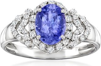 Ross-Simons Tanzanite and. Diamond Ring in Platinum