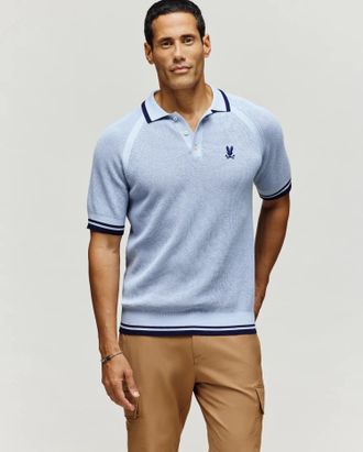 Psycho Bunny Mens Lazare Knit Polo 410 ZEN BLUE / XXXL