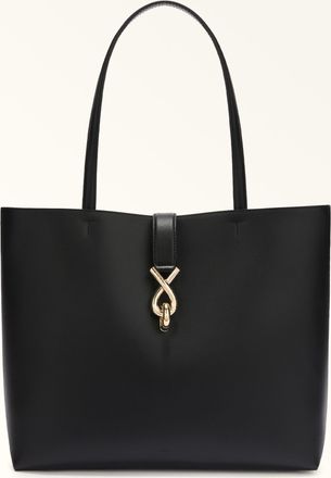 Furla Mianova Tote L Nero Black Ferrara Calf Leather Woman