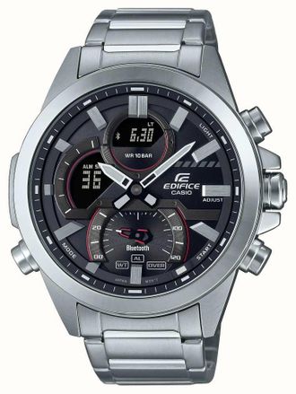 Casio Edifice Mens Silver Watch ECB-30D-1AEF Stainless Steel - One Size