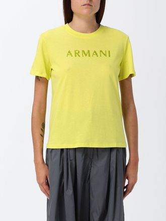 A|X Armani Exchange T-shirt in cotone con logo di paillettes