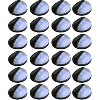 vidaXL L&aacute;mparas Solares De Pared De Exterior Redondas Negro Led 24 Uds Vidaxl