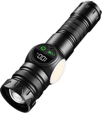 No Brand Linterna Led Potente Con Funci&oacute;n De Carga Usb, Linterna T&aacute;ctica Magn&eacute;tica Con Luz Lateral Cob Y Funci&oacute;n De Zoom Para Acampar Y Pescar