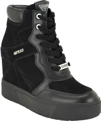 Guess Guilley Wedge Sneaker in Black at Nordstrom, Size 8.5