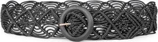 Linea Pelle Macrame Braided Belt in Black at Nordstrom Rack, Size X-Large