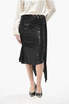 Marine Serre Draped Lurex Skirt with Iconic Detail size S