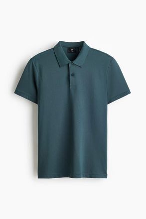 H&M Coolmax Slim Fit Polo Shirt in Teal at Nordstrom, Size Xx-Large