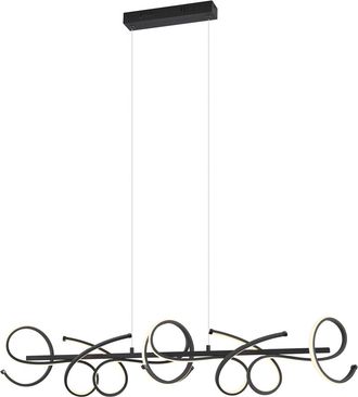 QAZQA Qazqa L&aacute;mpara Colgante De Dise&ntilde;o Negra Rectangular Regulable En 3
