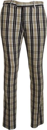 Bencivenga Multicolor Geruite Katoenen Broek - Heren - Slim Fit Broeken - Veelkleurig - XL - Katoen - Broeken