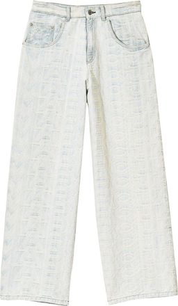 Marc Jacobs The Monogram wide-leg jeans - women - Cotton/Other Materials/Polyester - 25 - Grey