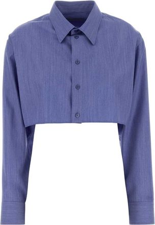 Balenciaga Cropped overhemd - Dames - Blouses & Shirts - Blauw - Maat: S