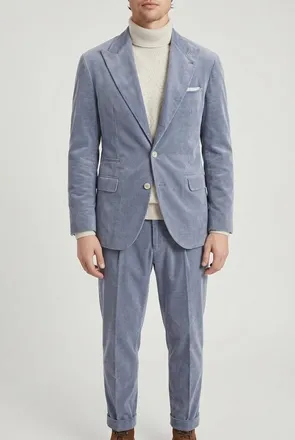Brunello Cucinelli Light Blue Wool Blend Suit, Brand Size 48 (US Size 38)