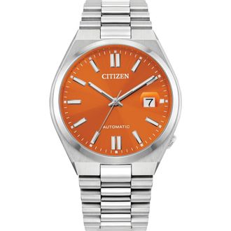Citizen TSUYOSA Automatic Bracelet Watch, 40mm in Silver-Tone Orange at Nordstrom