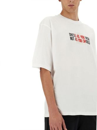 Moschino Logo Cotton T-Shirt - White