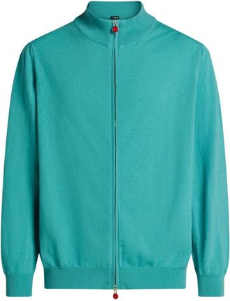 Kiton Pure Cashmere Sweater met Rits - Heren - Cashmere truien - Blauw - 3XL - Kasjmier - Truien & Vesten
