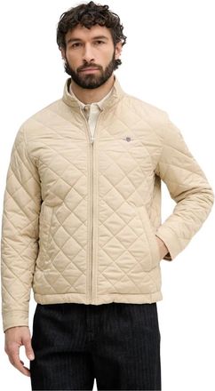 GANT Jassen, Heren, Beige, S, Polyester, Gevatte Windjack