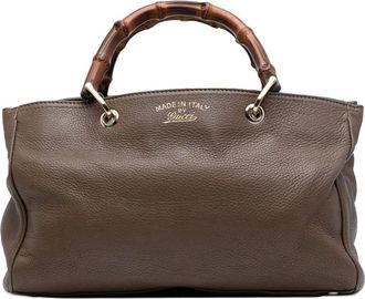 Gucci 2016-2025 Medium Calfskin Bamboo Shopper satchel - women - Calf Leather - One Size - Brown