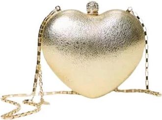 Twinset Mini Hartvormige Avondtas - Dames - Clutches - Beige - ONE Size - Polyester - Tassen